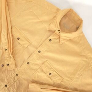 St Johns Bay Twill Shirt Men Medium Yellow Long Sleeve Gorpcore Utility Workwear